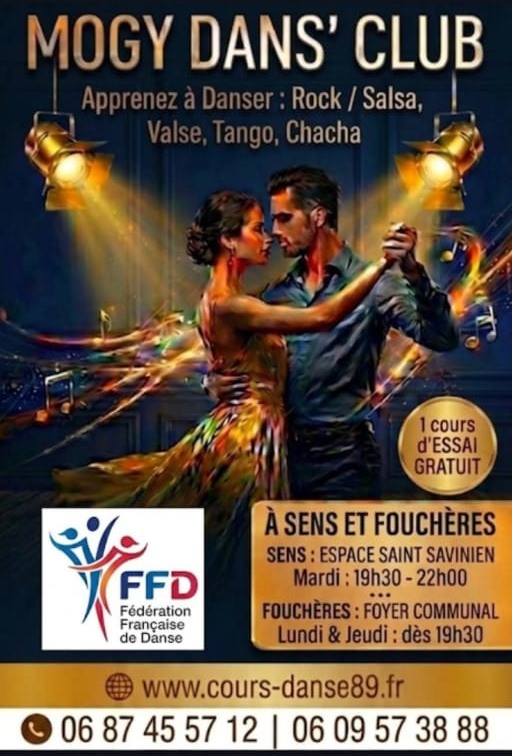 Affiche du Mogy Dans' Club : cours de danse à Sens et Fouchères